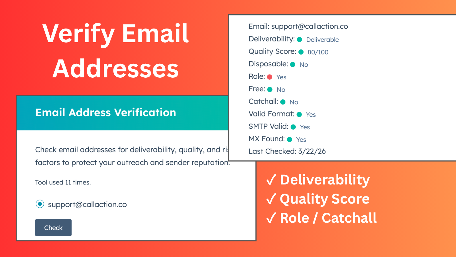 Free email verification tool for HubSpot real estate crm users