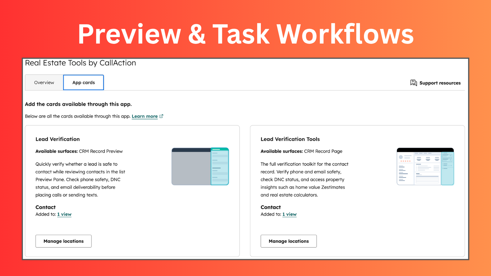 HubSpot Workflow to Install Preview and Contact Card